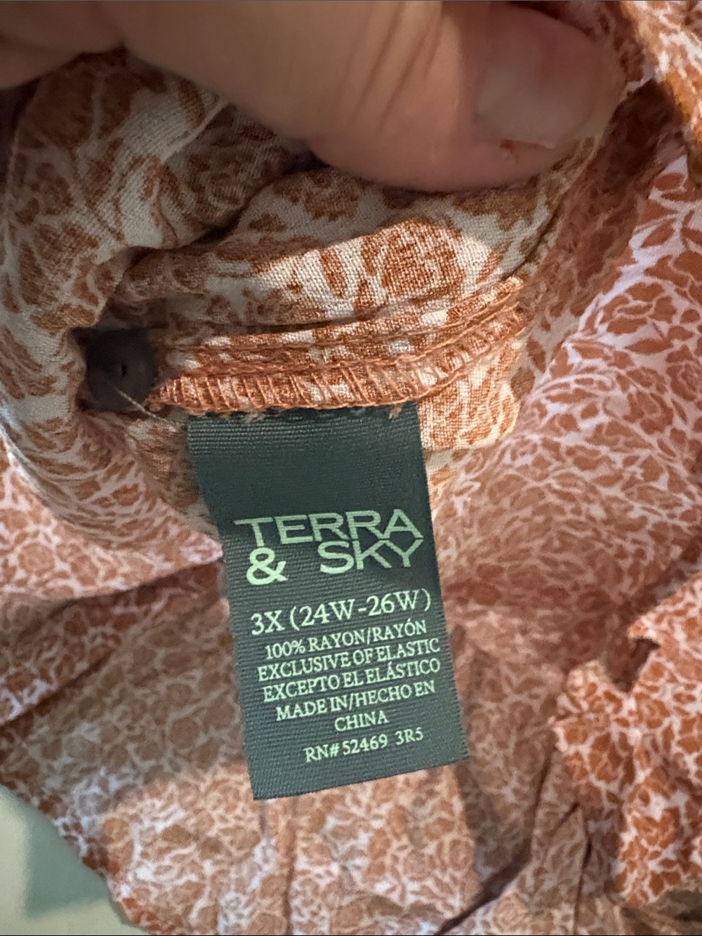 NWT 3X floral shirt 645 Terra and sky - Picture 8 of 8